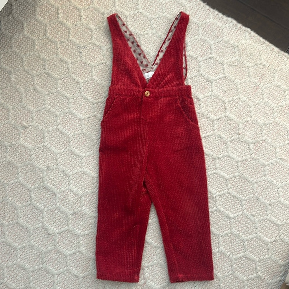 Toddlers red corduroy overalls from Zara Kids